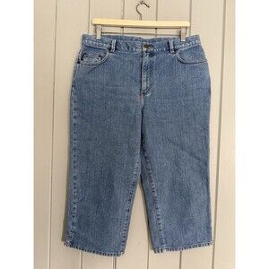 Lauren Ralph Lauren Jeans Women's 14 Capri Wide Leg Light Wash Blue Pockets